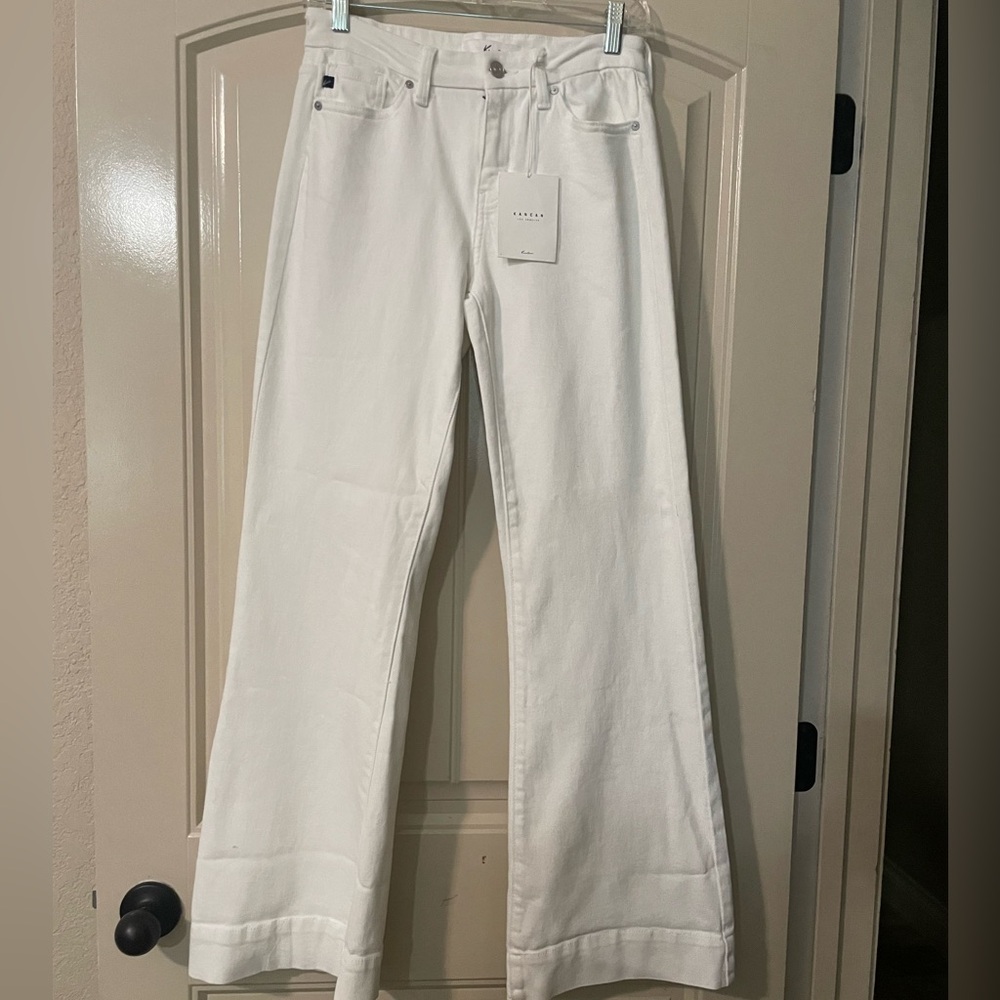 KanCan Women's Flare White Jeans